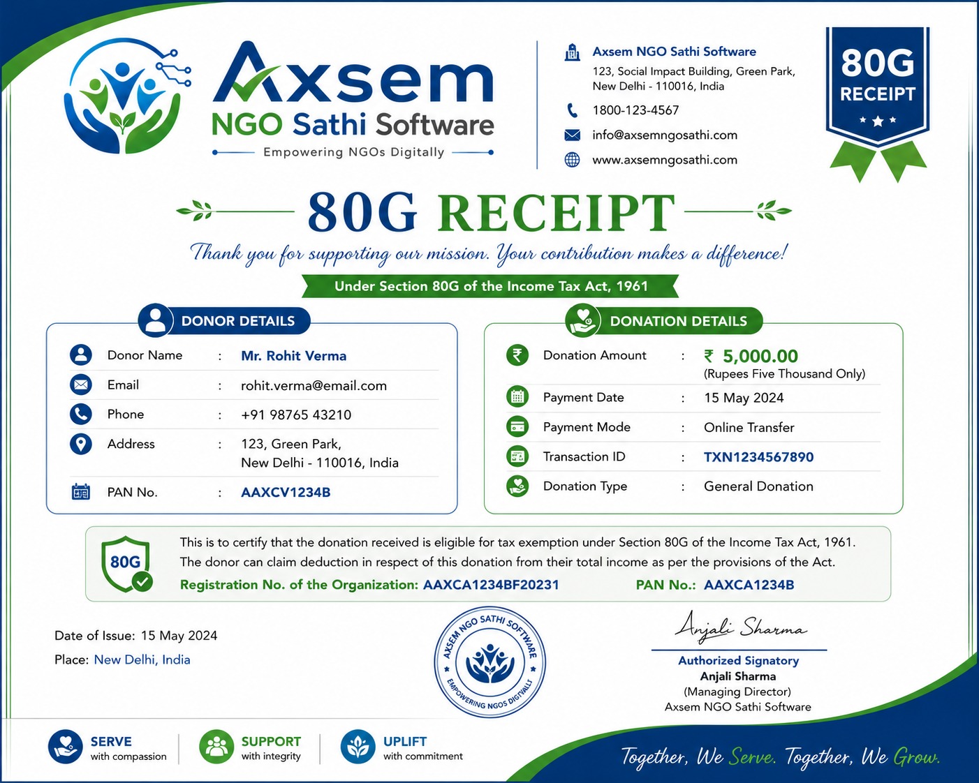 80G Receipt