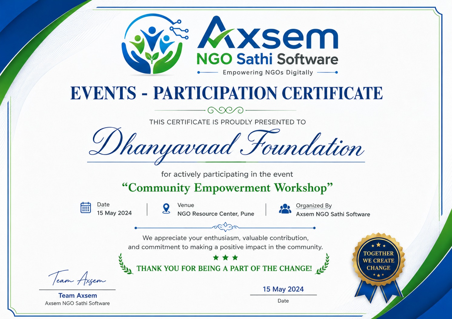 Participation Certificate